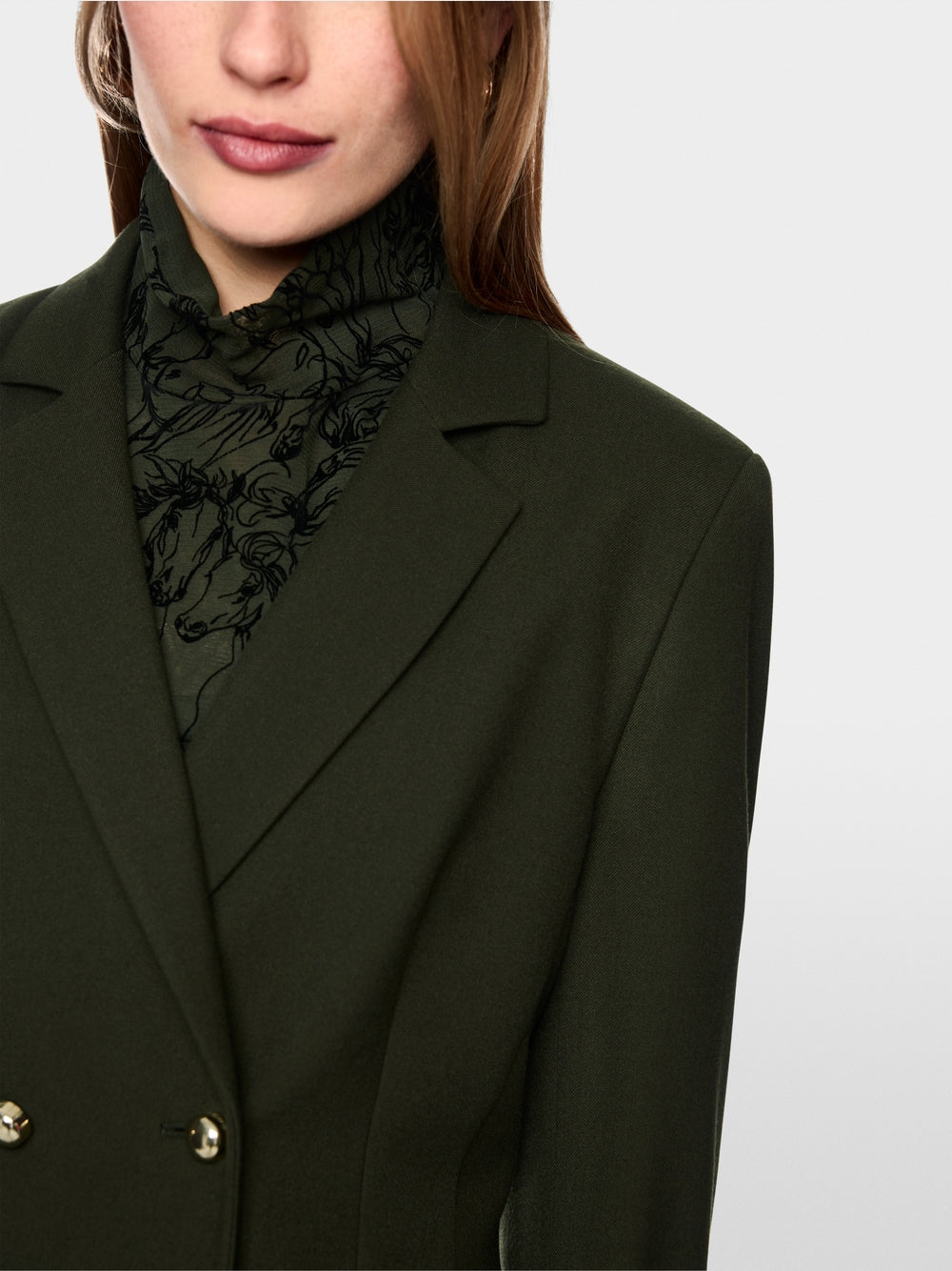 Marc Cain Forest Fitted Double-Breasted Jacket 