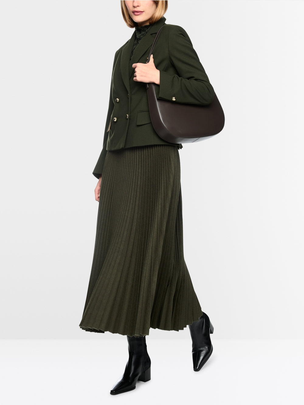 Marc Cain Forest Fitted Double-Breasted Jacket 