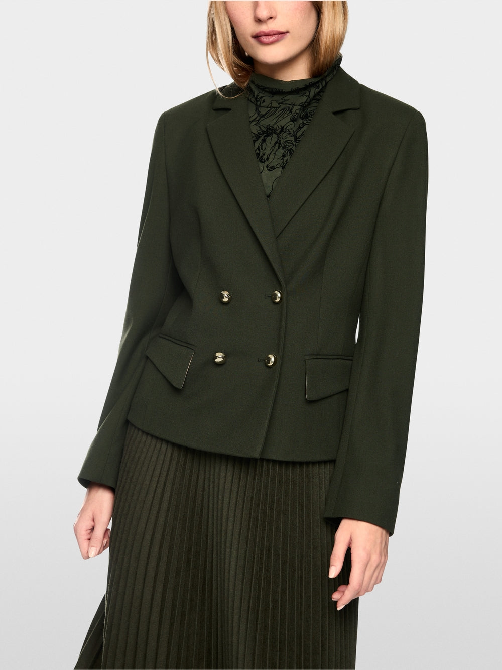 Marc Cain Forest Fitted Double-Breasted Jacket 