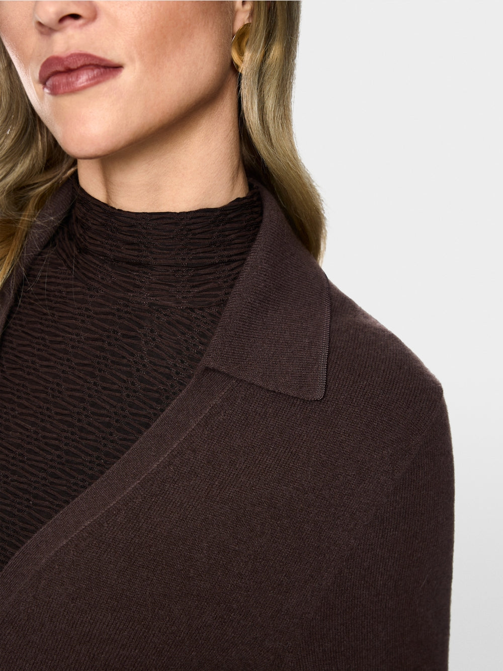 Marc Cain Brown V-Neck Cashmere Cardigan