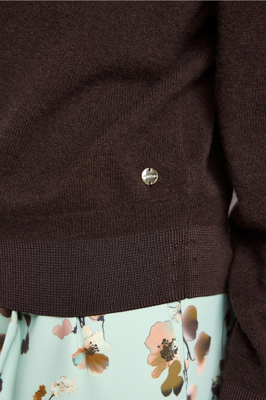 Marc Cain Brown V-Neck Cashmere Cardigan
