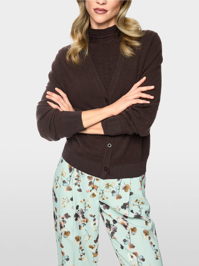 Marc Cain Brown V-Neck Cashmere Cardigan BC39.08 M68