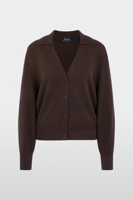 Marc Cain Brown V-Neck Cashmere Cardigan