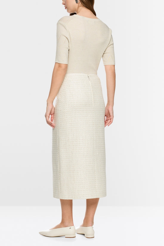 Marc Cain Ecru Short Sleeved Ribbed Sweater