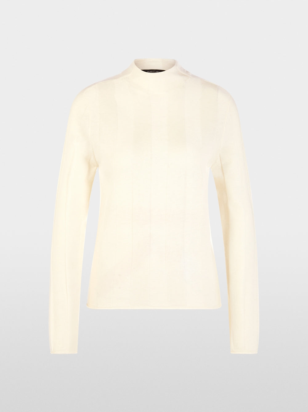 Marc Cain Off-White Slim-fit Sweater with Stand-Up Collar