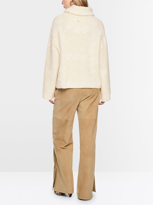 Marc Cain Off-White Chunky Knit Roll Neck Sweater