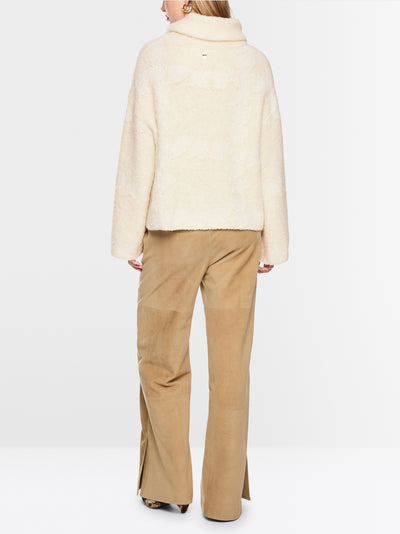 Marc Cain Off-White Chunky Knit Roll Neck Sweater BC41.25 M26