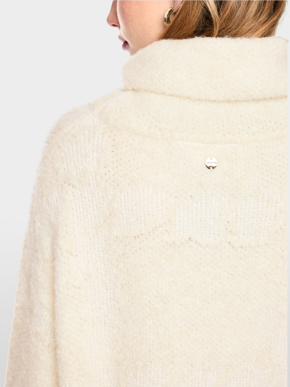 Marc Cain Off-White Chunky Knit Roll Neck Sweater