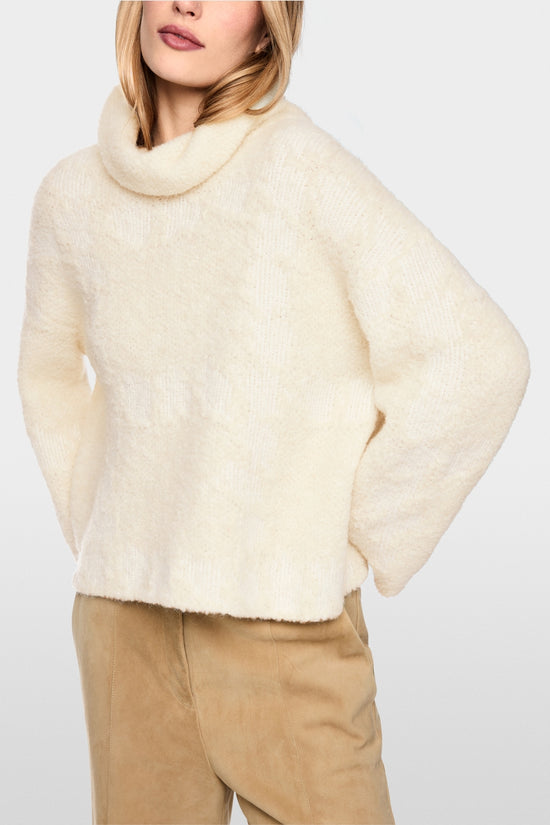 Marc Cain Off-White Chunky Knit Roll Neck Sweater