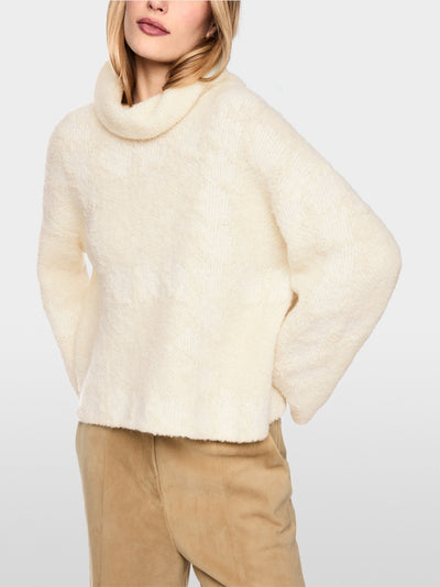 Marc Cain Off-White Chunky Knit Roll Neck Sweater BC41.25 M26