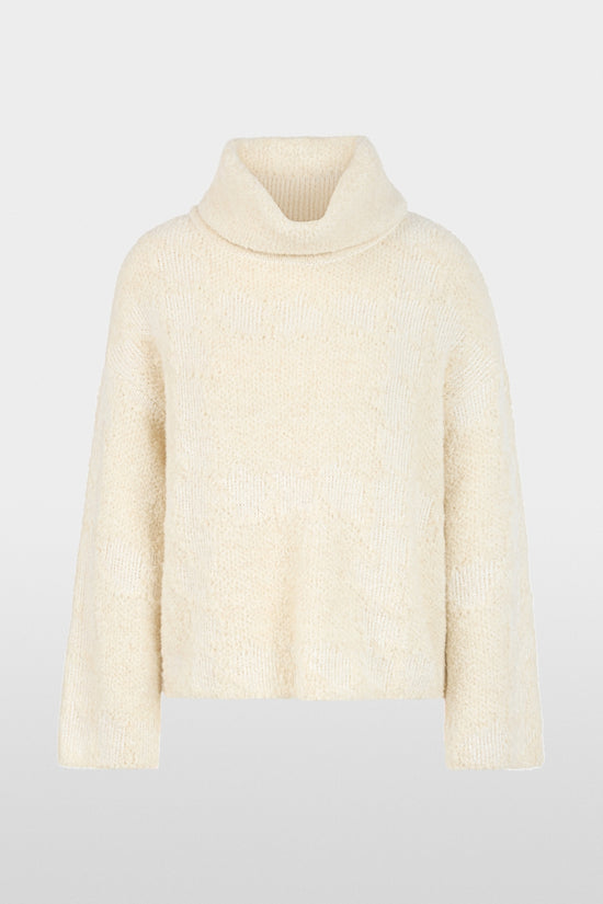 Marc Cain Off-White Chunky Knit Roll Neck Sweater