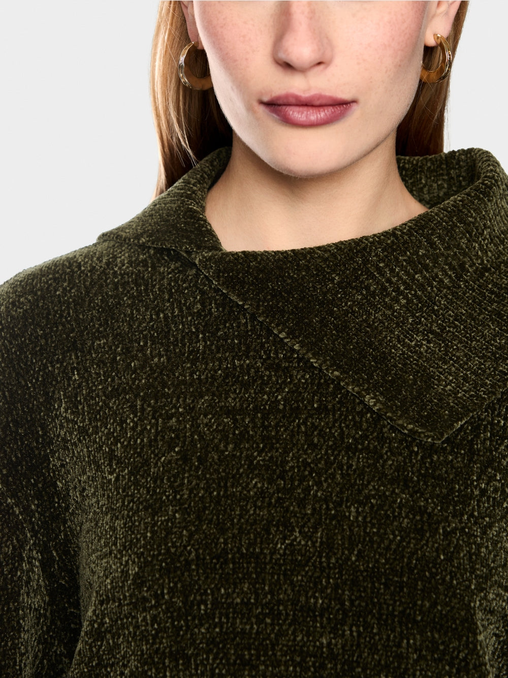 Marc Cain Forest Green Chenille Yarn Turtleneck Sweater