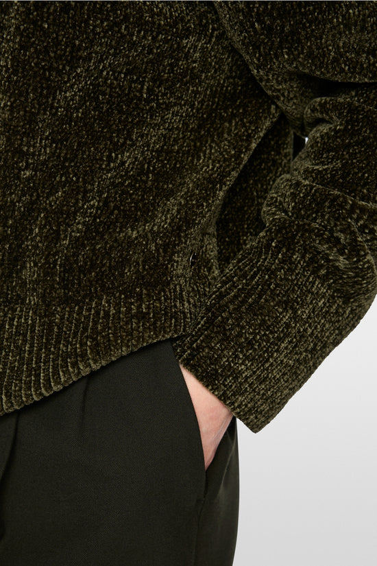 Marc Cain Forest Green Chenille Yarn Turtleneck Sweater