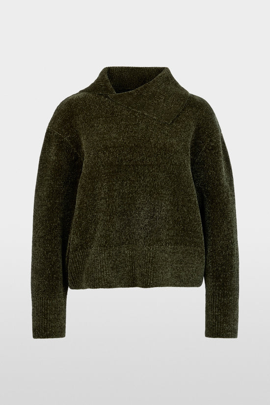 Marc Cain Forest Green Chenille Yarn Turtleneck Sweater