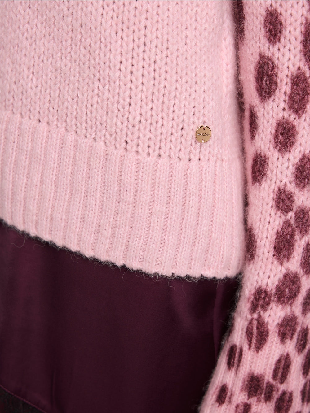 Marc Cain Pink Soft Wool Blend Stand Up Collar Sweater