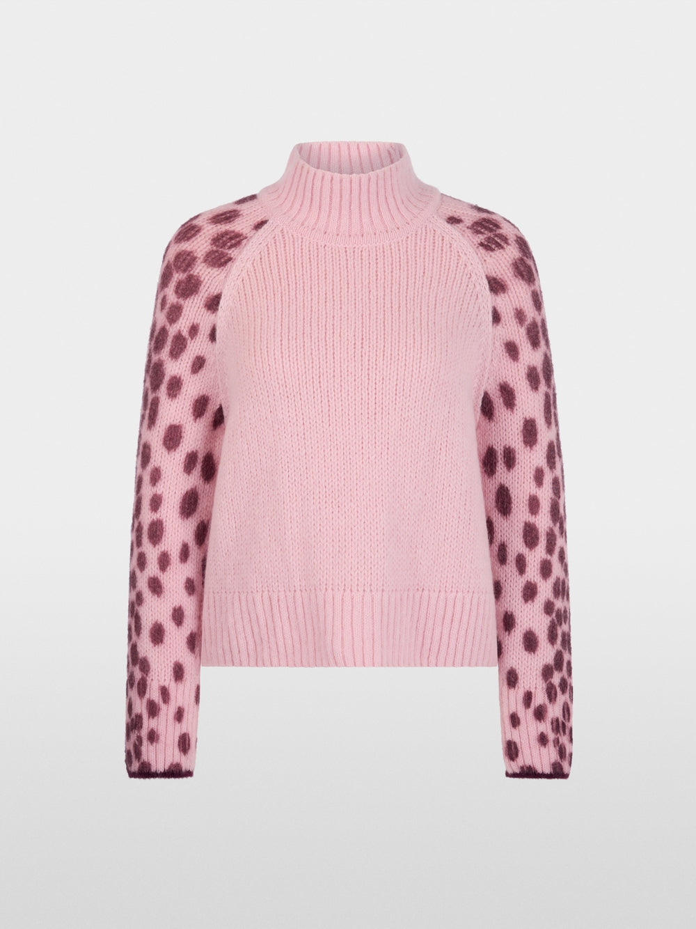 Marc Cain Pink Soft Wool Blend Stand Up Collar Sweater