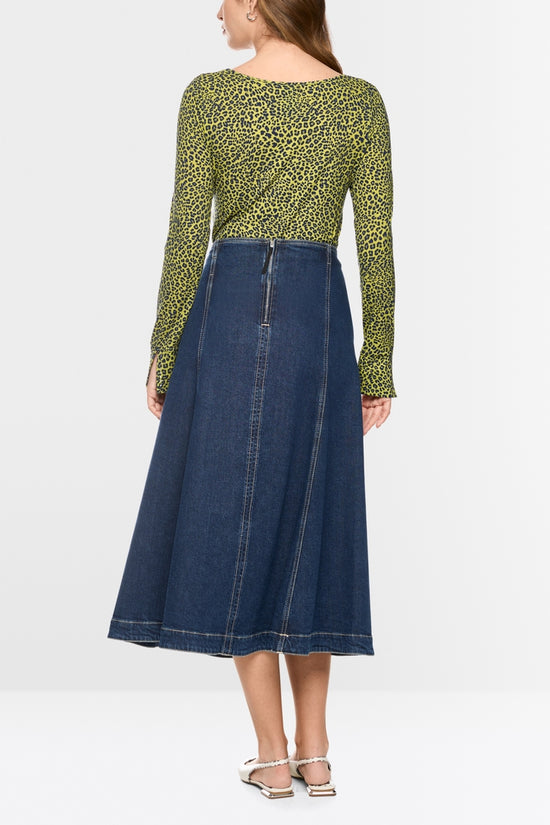 Marc Cain Apple Green Leopard Print Long Sleeve Top