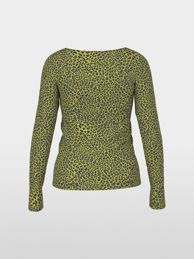 Marc Cain Apple Green Leopard Print Long Sleeve Top