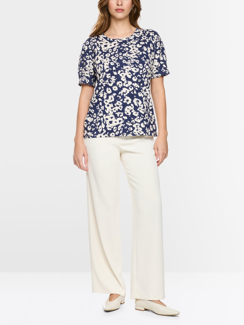 Marc Cain Midnight Blue Print Slim-Fit T-Shirt