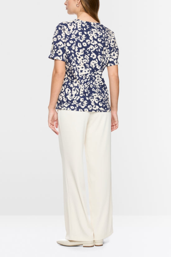 Marc Cain Midnight Blue Print Slim-Fit T-Shirt