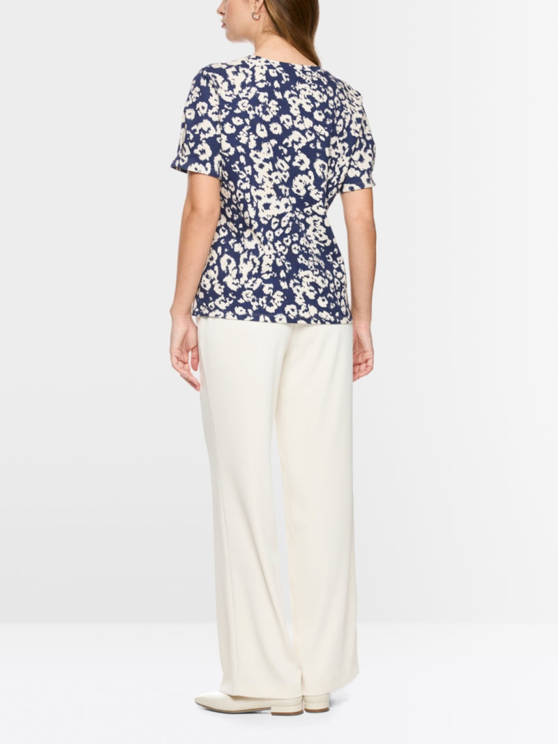 Marc Cain Midnight Blue Print Slim-Fit T-Shirt