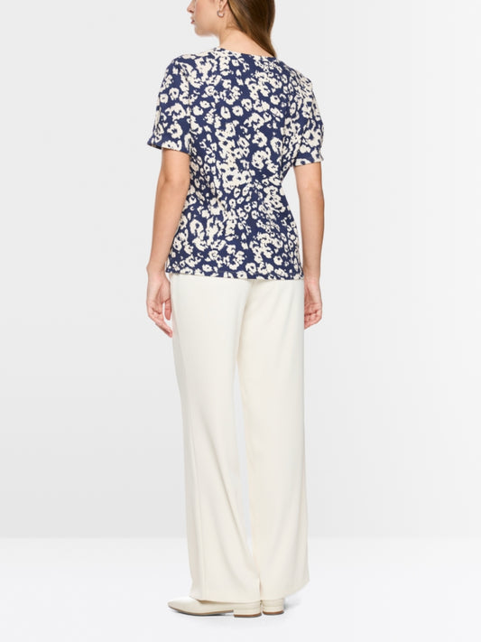 Marc Cain Midnight Blue Print Slim-Fit T-Shirt
