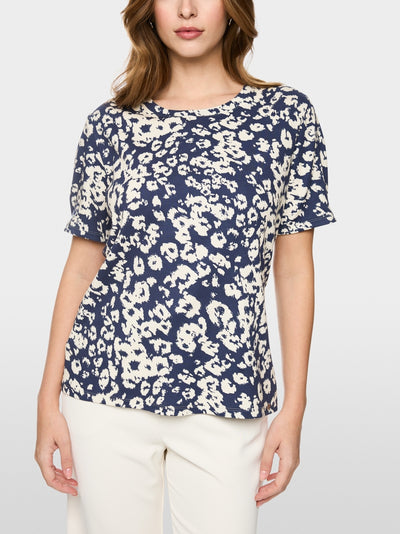 Marc Cain Midnight Blue Print Slim-Fit T-Shirt BC48.16 J45