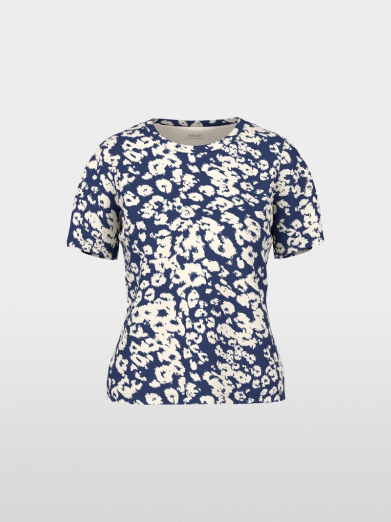 Marc Cain Midnight Blue Print Slim-Fit T-Shirt