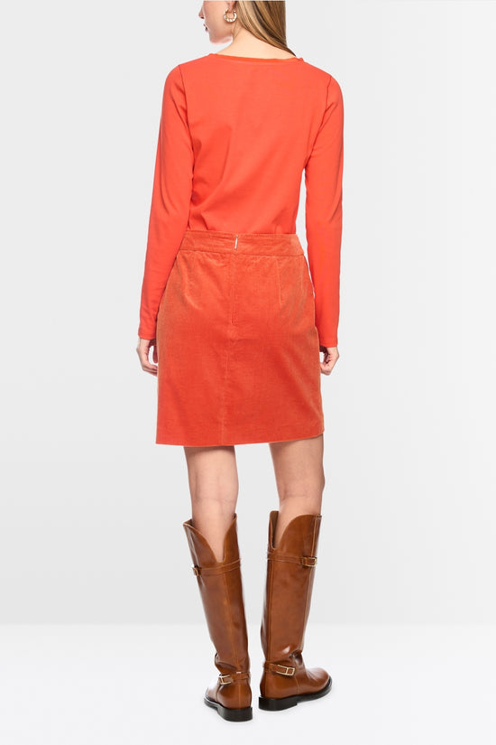 Marc Cain Tigerlily Top with Silk Neck Trim