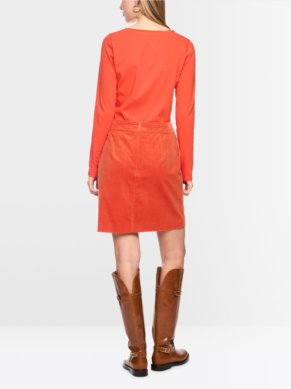 Marc Cain Tigerlily Top with Silk Neck Trim