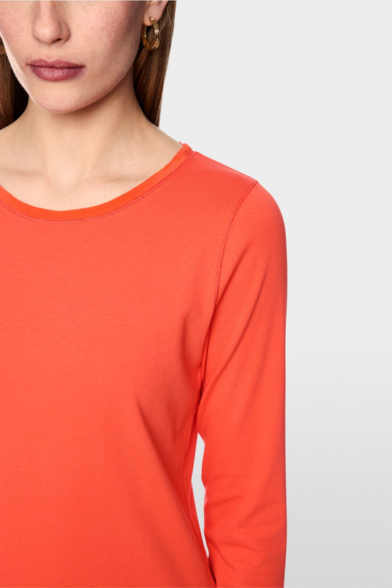 Marc Cain Tigerlily Top with Silk Neck Trim