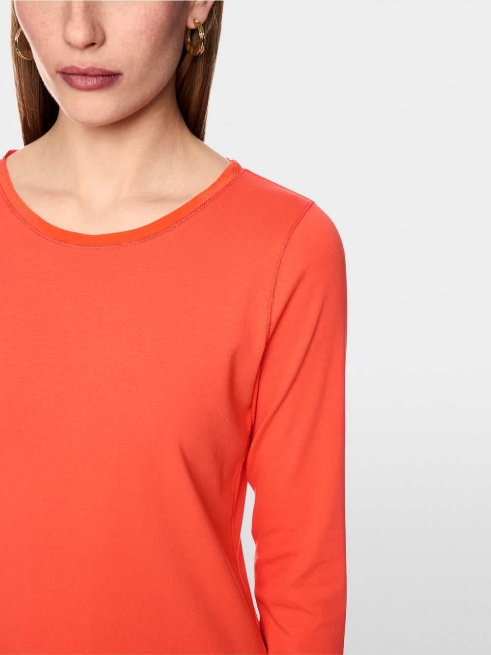 Marc Cain Tigerlily Top with Silk Neck Trim
