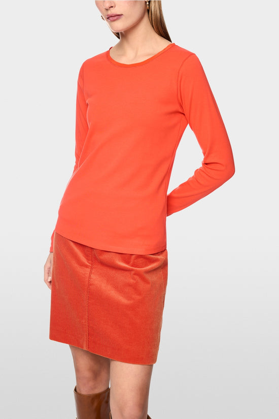 Marc Cain Tigerlily Top with Silk Neck Trim