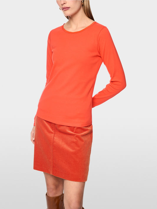 Marc Cain Tigerlily Top with Silk Neck Trim
