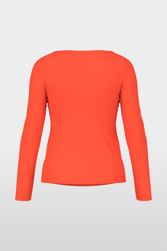 Marc Cain Tigerlily Top with Silk Neck Trim