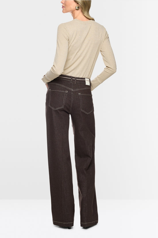 Marc Cain Ecru Long Sleeved Lurex Top
