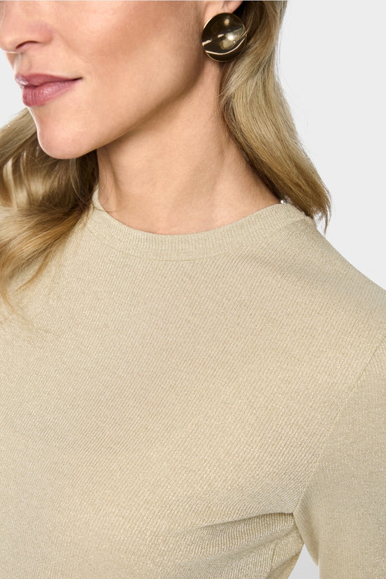 Marc Cain Ecru Long Sleeved Lurex Top