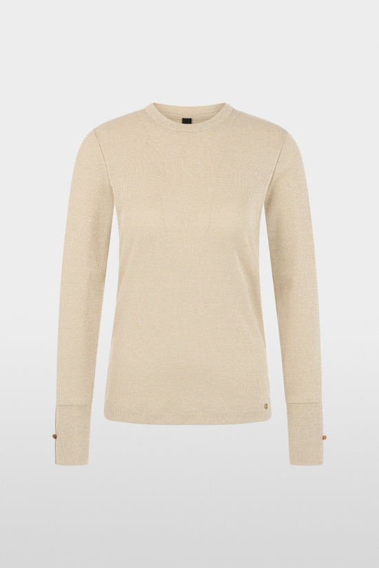 Marc Cain Ecru Long Sleeved Lurex Top