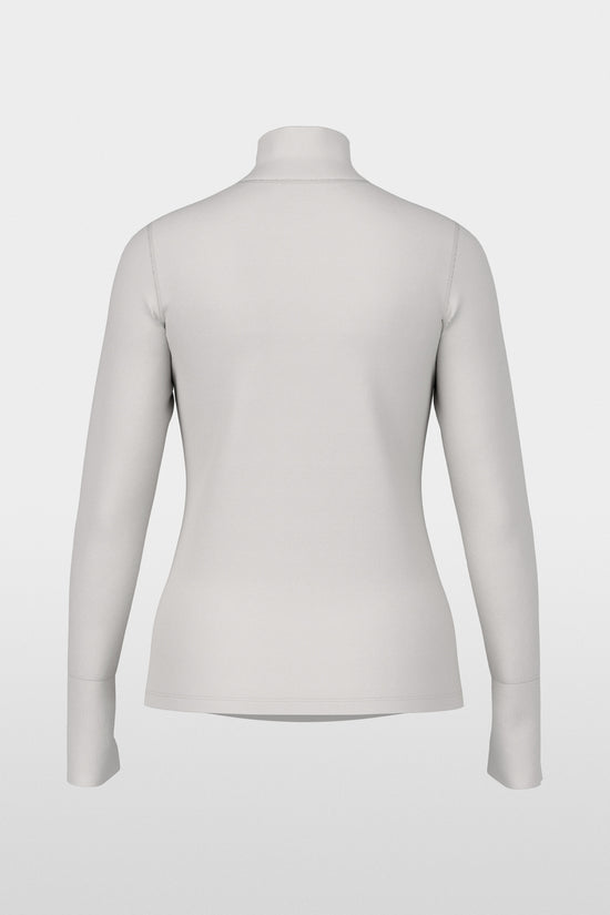 Marc Cain Taupe Long Sleeved Top with Stand-Up Collar