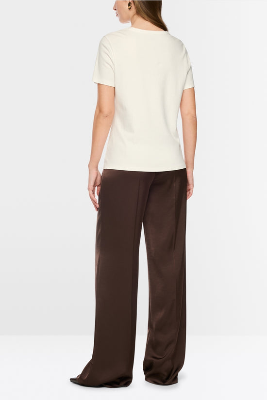 Marc Cain Off-White Hedgehog T-shirt with Decorative Stones