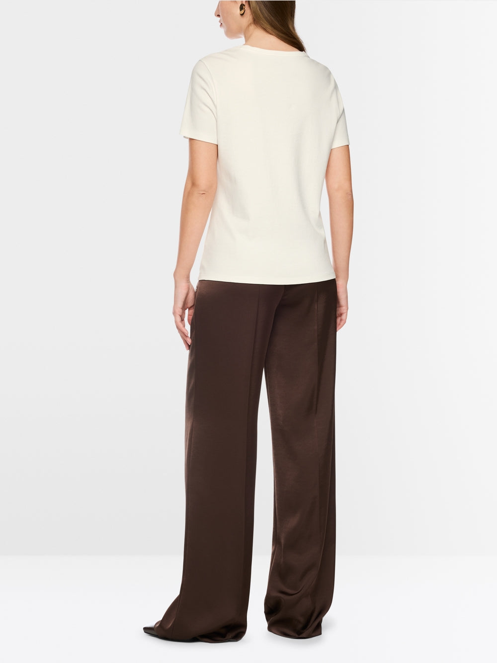 Marc Cain Off-White Hedgehog T-shirt with Decorative Stones