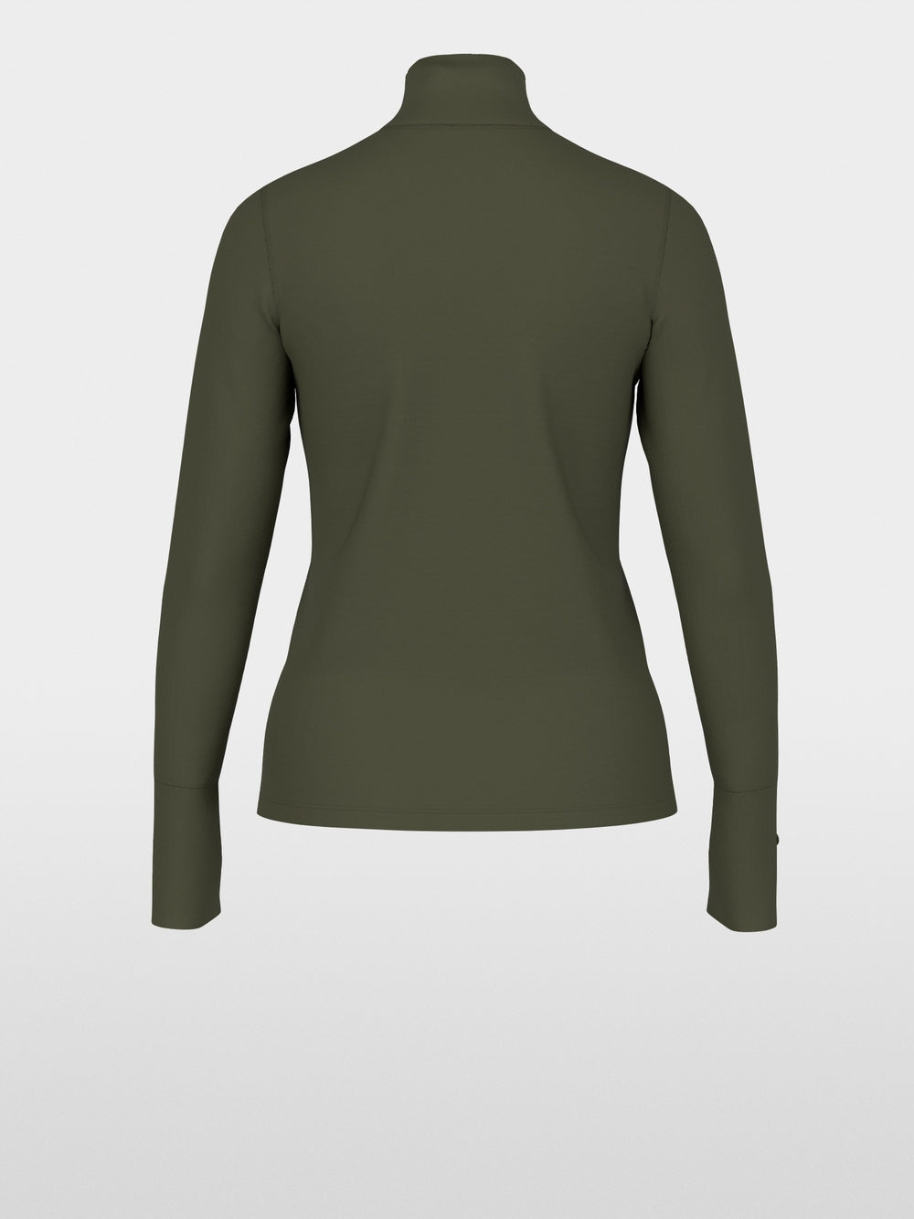 Marc Cain Forest Green Basic Top with Stand-Up Collar