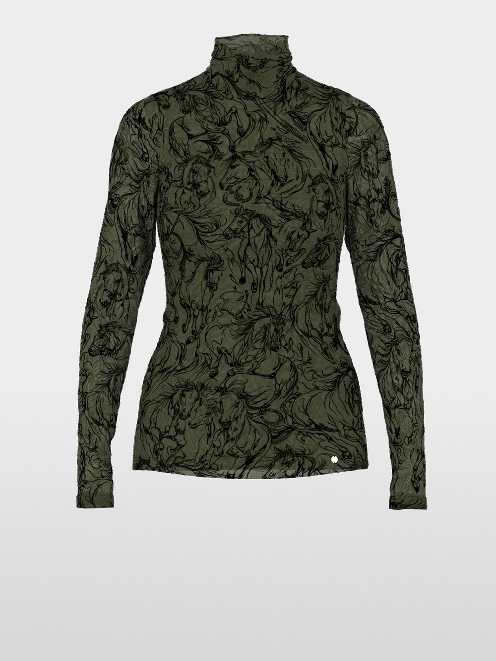Marc Cain Forest Green Top with Velvet Flocking