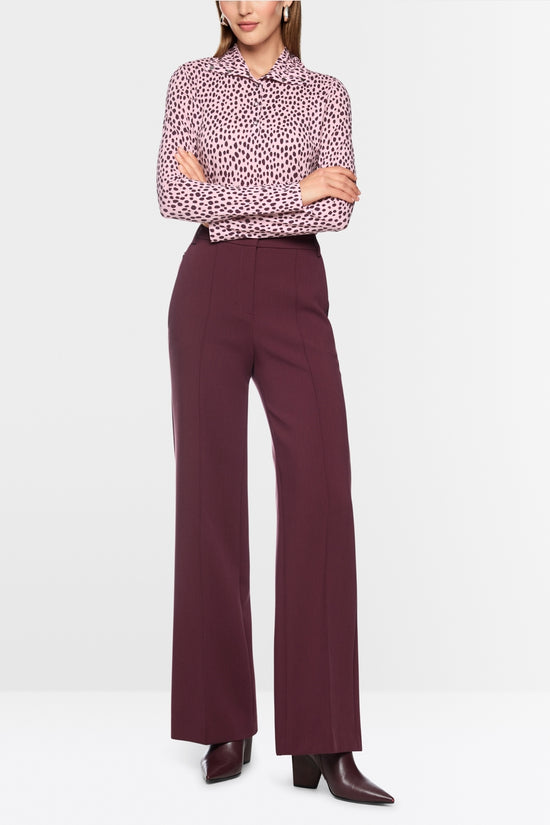 Marc Cain Pink Long-Sleeved Shirt with Polka Dot Print