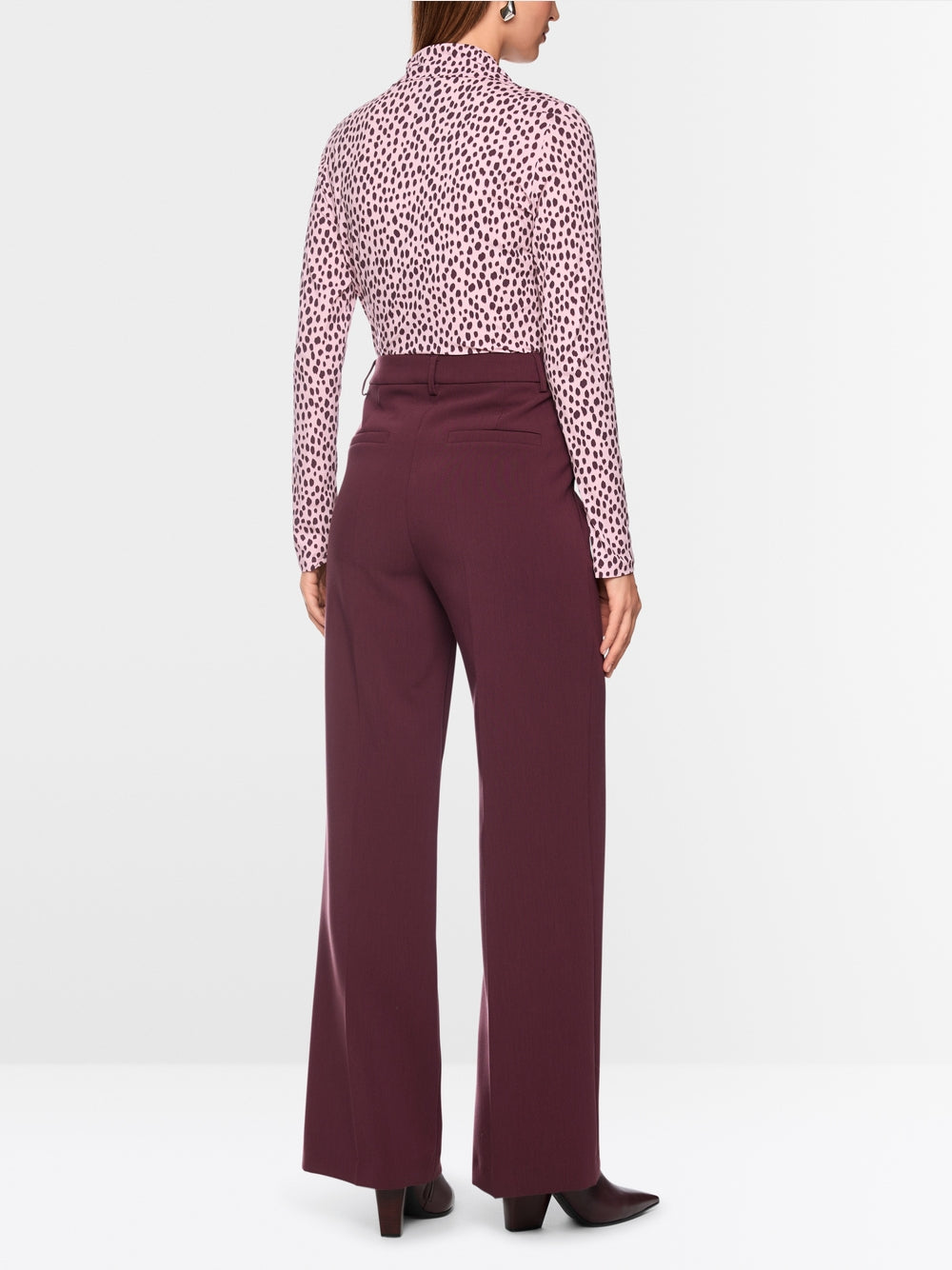 Marc Cain Pink Long-Sleeved Shirt with Polka Dot Print