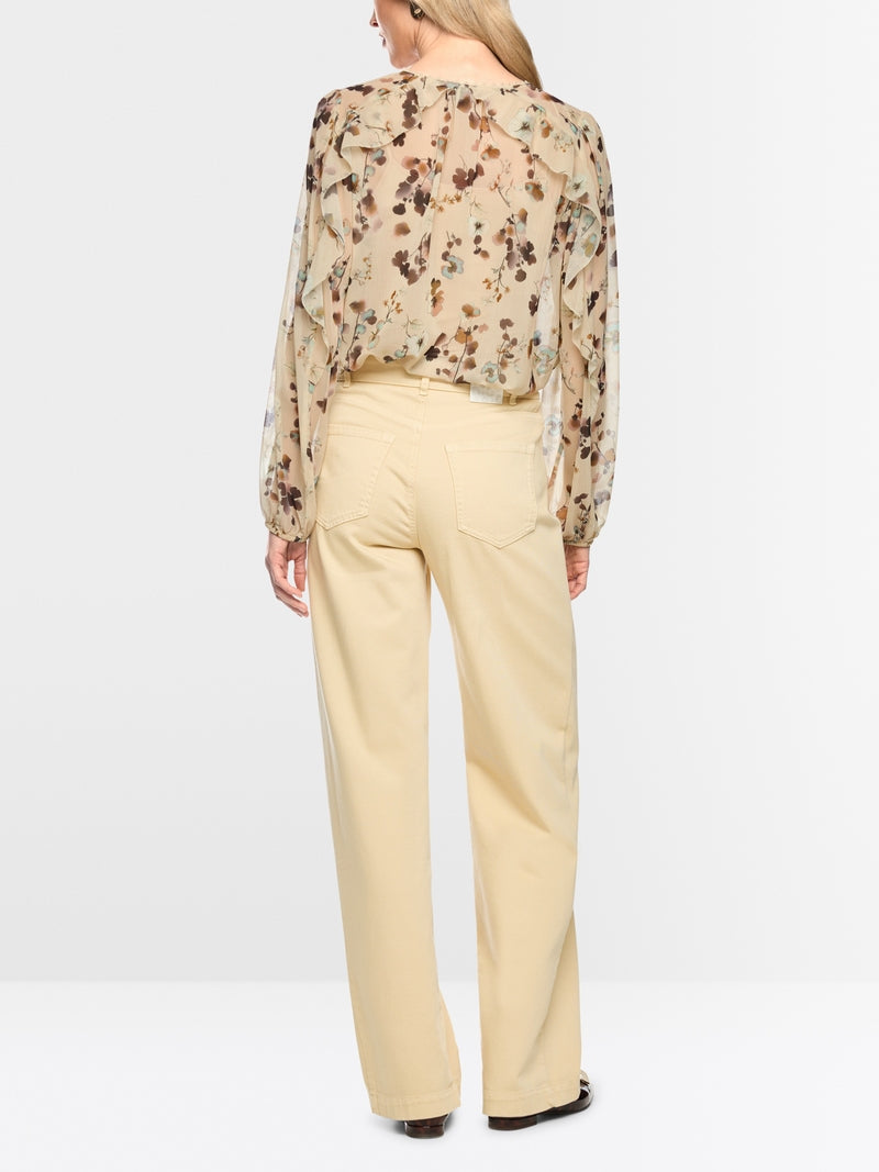 Marc Cain Floral Print Loose Fitting V-Neck Blouse