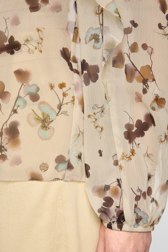 Marc Cain Floral Print Loose Fitting V-Neck Blouse