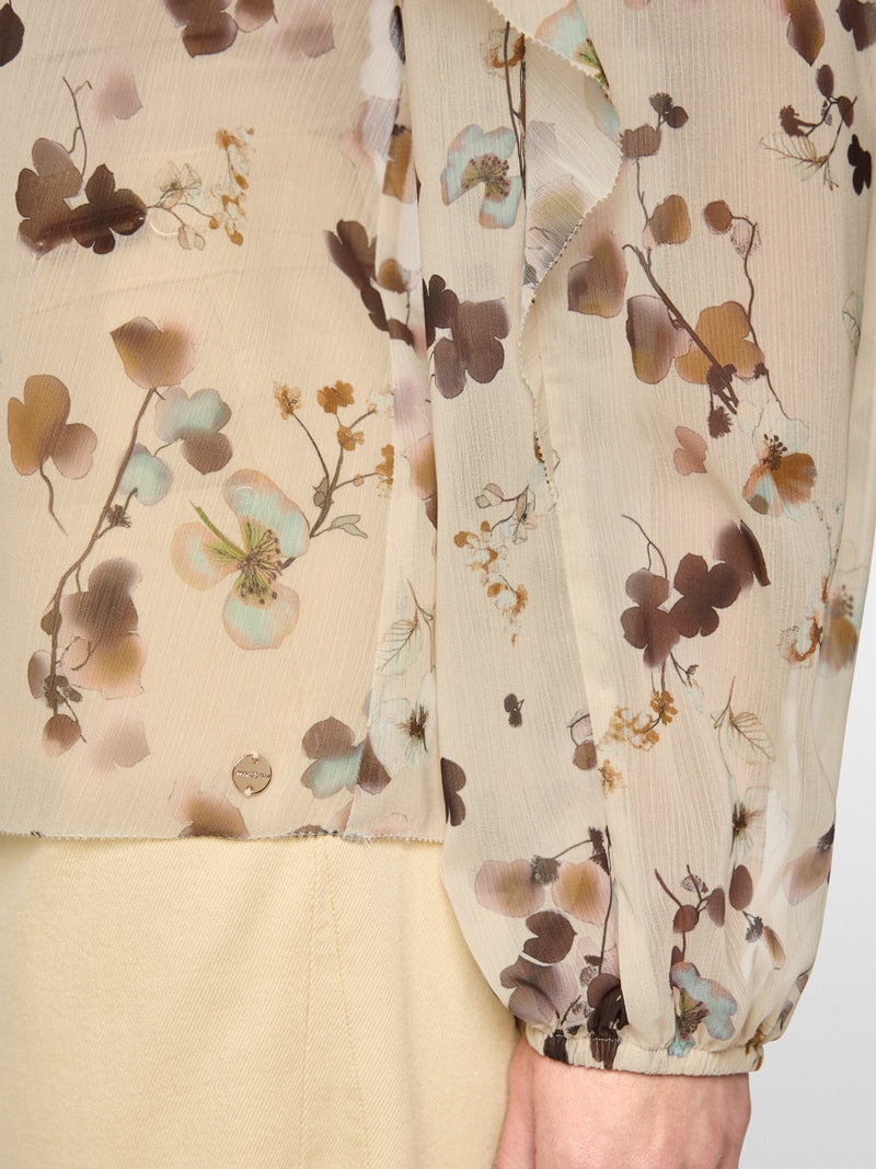 Marc Cain Floral Print Loose Fitting V-Neck Blouse