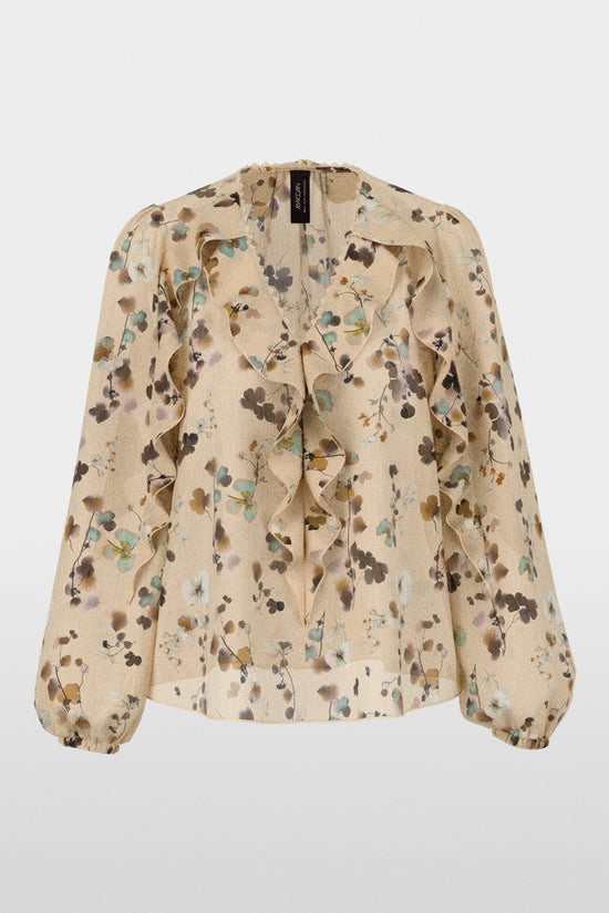 Marc Cain Floral Print Loose Fitting V-Neck Blouse