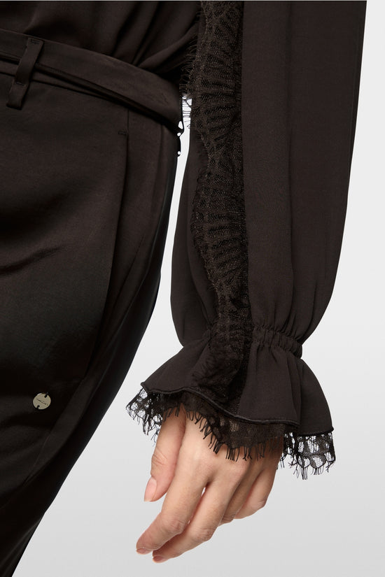 Marc Cain Brown Stand Up Collar with Lace